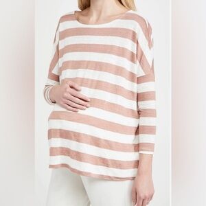 Hatch Maternity Linen Striped Long Sleeve (S) - $15